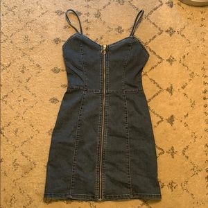 Denim spaghetti strap mini dress